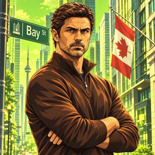 Illustrated portrait of MrRemKing, arms crossed on Bay Street